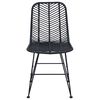 vidaXL Sedia da pranzo 2 pcs Nero 44.5 x 55 x 85 cm Rattan e Ferro