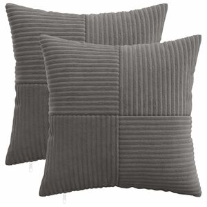 vidaXL Federa 2 pcs ALMELO Grigio Scuro 30 x 30 cm corduroy