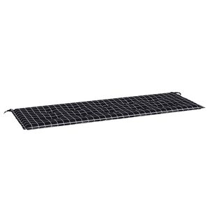 vidaXL Cuscino Panca Giardino a Quadri Nero 150x50x4 cm Tessuto Oxford