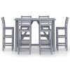 vidaXL Set da Bar da Giardino 7 pz Grigio in Legno Massello di Acacia