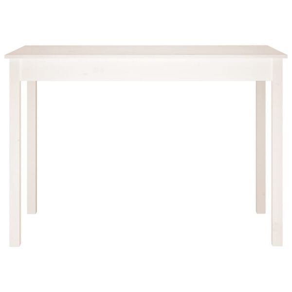 vidaXL Tavolo da Pranzo Bianco 110x55x75 cm in Legno Massello di Pino