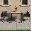 vidaXL Set da Pranzo da Giardino 3 pz in Rattan PVC Nero e Marrone