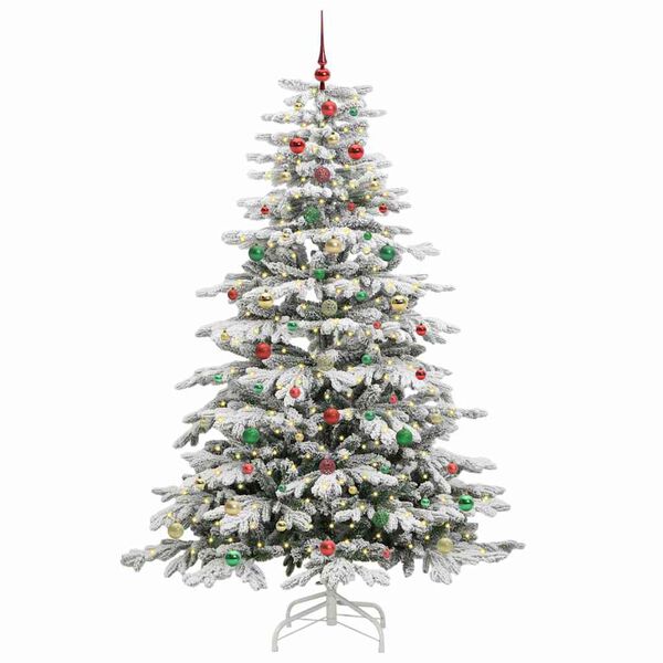 vidaXL Albero di Natale Artificiale con Rami Pieghevoli Bianco 210 cm