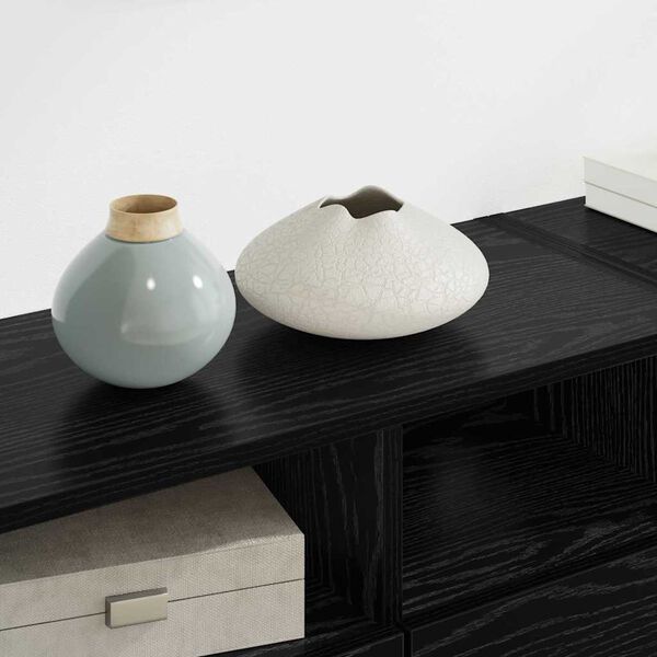 vidaXL Unit&agrave; per TV a Muro 4 pcs Rovere Nero Legno multistrato