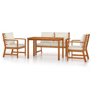 vidaXL Set da Pranzo Giardino 4pz con Cuscini Legno Massello di Acacia