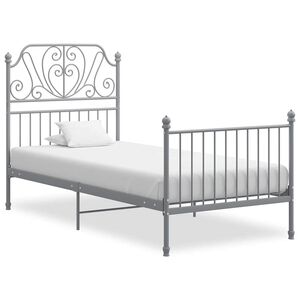 vidaXL Giroletto Grigio in Metallo 90x200 cm