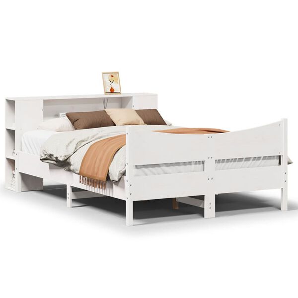 vidaXL Letto senza Materasso Bianco 140x190 cm Legno Massello di Pino