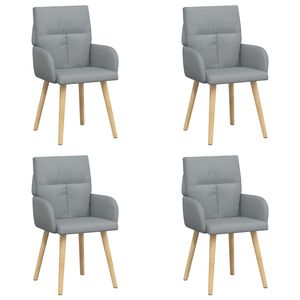 vidaXL Sedie da pranzo 4 pz Tessuto Grigio Chiaro 60 x 56 x 96 cm