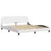 vidaXL Letto Viana con Materasso Bianco 180x200 cm in Similpelle