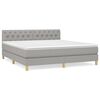 vidaXL Giroletto a Molle con Materasso Grigio Chiaro160x200 cm Tessuto