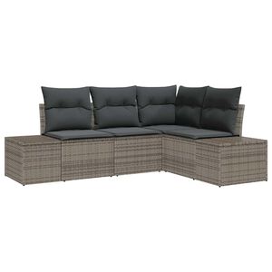 vidaXL Set Divano da Giardino 4 pcs Grigio polyrattan
