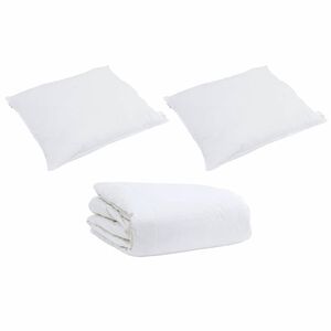 vidaXL Set di Piumoni con cuscino 3 pcs Bianco Piuma d'anatra