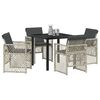 vidaXL Set da Pranzo per Giardino 5 pcs Grigio chiaro polyrattan