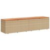 vidaXL Contenitore da Giardino Beige 220x50x54 cm Polyrattan e Acacia