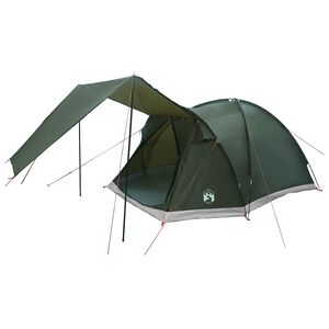 vidaXL Tenda Capanna Verde militare 4 persone Poliestere e Acciaio