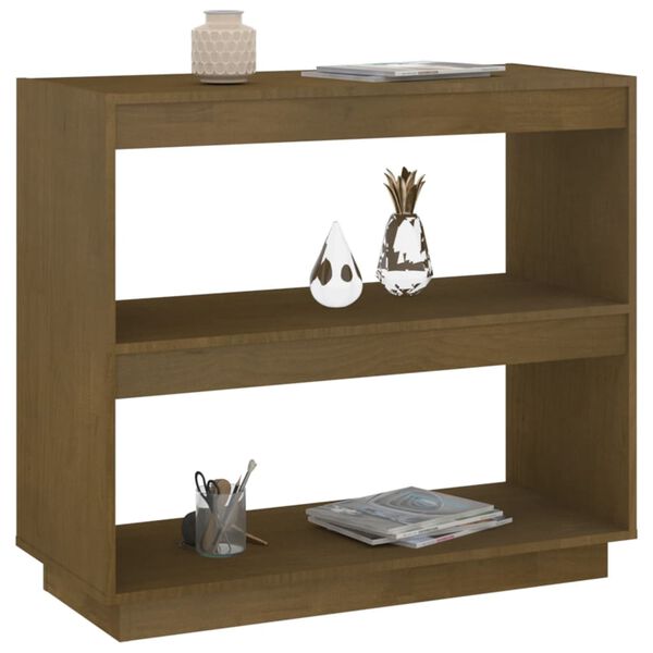 vidaXL Libreria Marrone ambra 80x35x71 cm in Legno Massello di Pino