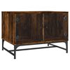 vidaXL Tavolino da Salotto con Ante in Vetro Rovere Fumo 68,5x50x50 cm