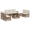 vidaXL Set Divano da Giardino 8 pz Beige e Bianco Crema polyrattan