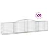 vidaXL Cesti Gabbioni ad Arco 9 pz 400x50x80/100 cm Ferro Zincato