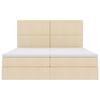 vidaXL Letto con Contenitore Crema 200 x 200 cm Pelle Sintetica