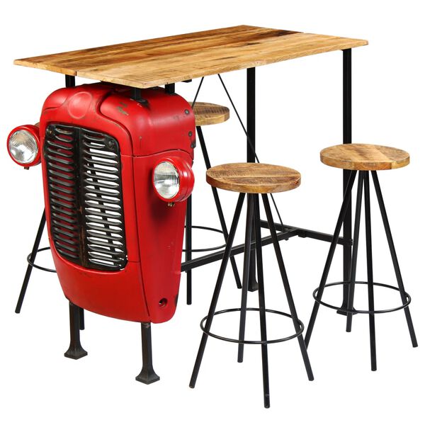 vidaXL Set da Bar 5 pz in Legno Massello di Mango 120x60x107 cm