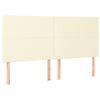 vidaXL Testiera Crema 200x5x118/128 cm Similpelle
