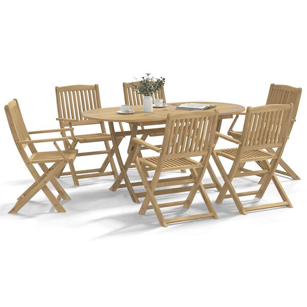 vidaXL Sedie Giardino Pieghevoli 6 pz 54,5x58x90cm Massello Acacia