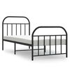 vidaXL Giroletto con Testiera e Pediera Metallo Nero 90x190 cm
