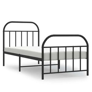 vidaXL Giroletto con Testiera e Pediera Metallo Nero 90x190 cm