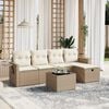 vidaXL Set Divano da Giardino 6 pz con Cuscini Beige in Polyrattan