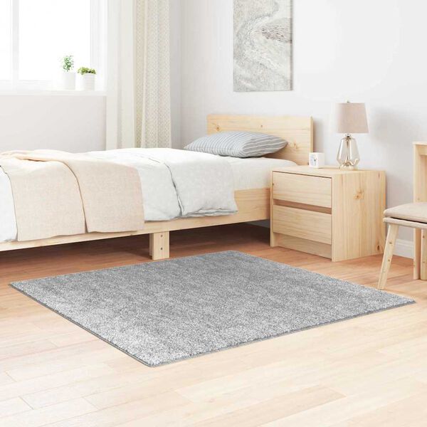 vidaXL Tappeto Shaggy Antiscivolo Grigio 120 x 120 cm PP