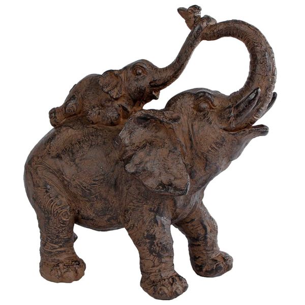 Gifts Amsterdam Scultura Elephants in Polystone Marrone 28x13x28 cm