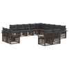 vidaXL Set Divano da Giardino 13 pz Grigio e Grigio Scuro polyrattan