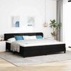 vidaXL Letto a molle con materasso Nero 200 x 200 cm Tessuto