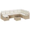 vidaXL Set di divani 9 pz 8-Numero di posti Beige e Crema polyrattan