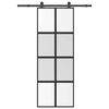 vidaXL Porta Scorrevole Ferramenta 76x205 cm Vetro Temperato Alluminio