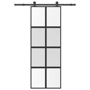 vidaXL Porta Scorrevole Ferramenta 76x205 cm Vetro Temperato Alluminio