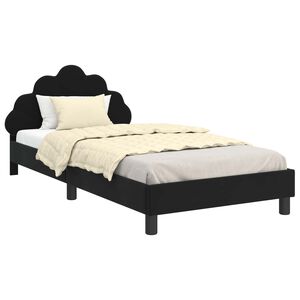vidaXL Struttura letto bambini con testata Nero 90 x 190 cm Velluto