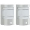 vidaXL Applique per Esterno con Sensore 2 pz Argento in Acciaio Inox