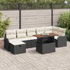 vidaXL Set Divano da Giardino con archiviazione 8 pcs Nero Poly Rattan