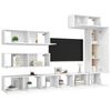 vidaXL Set di Mobili Porta TV 7 pz Bianco in Legno Multistrato