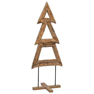 vidaXL Albero di Natale Marrone 90 cm Legno massello di teak