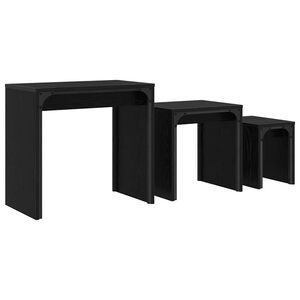 vidaXL Tavolino da salotto 3 pcs Rovere Nero Legno multistrato