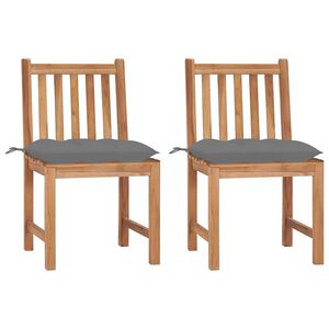 vidaXL Sedie da Giardino 2 pz con Cuscini in Legno Massello di Teak