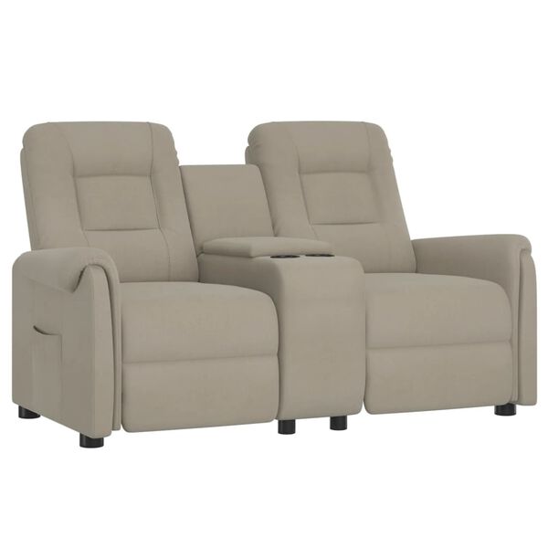 vidaXL Divano Massaggio a 2 Posti con Portabicchieri Grigio Chiaro