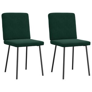vidaXL Sedie da Pranzo 2 pz Verde Scuro in Velluto