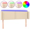 vidaXL Testiera a LED Crema 147x16x78/88 cm in Tessuto