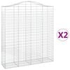 vidaXL Cesti Gabbioni ad Arco 2 pz 200x50x220/240 cm Ferro Zincato