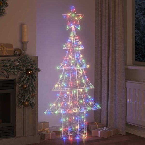 vidaXL Albero di Natale con 240 LED Multicolore 180 cm Acrilico