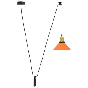 vidaXL Lampada Sospensione Regolabile E27 Arancio Lucido &Oslash;22cm Metallo